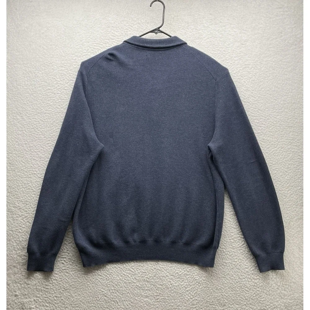 Polo Ralph Lauren Sweater Mens XXL 2XL Navy Blue Pima Cotton 1/4 Zip Preppy Knit
